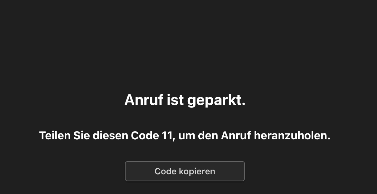 Anruf geparkt